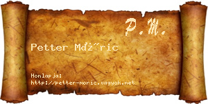 Petter Móric névjegykártya